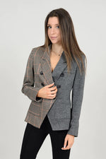 JEANNE MIX MEDIA DOUBLE BREASTED BLAZER