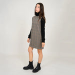 SADIA SHIFT DRESS W/ RIB SLEEVES