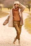 T-NECK SWEATER W/ CABLE DTL MOCHA