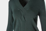 GREEN TWIST FRONT KNIT TOP