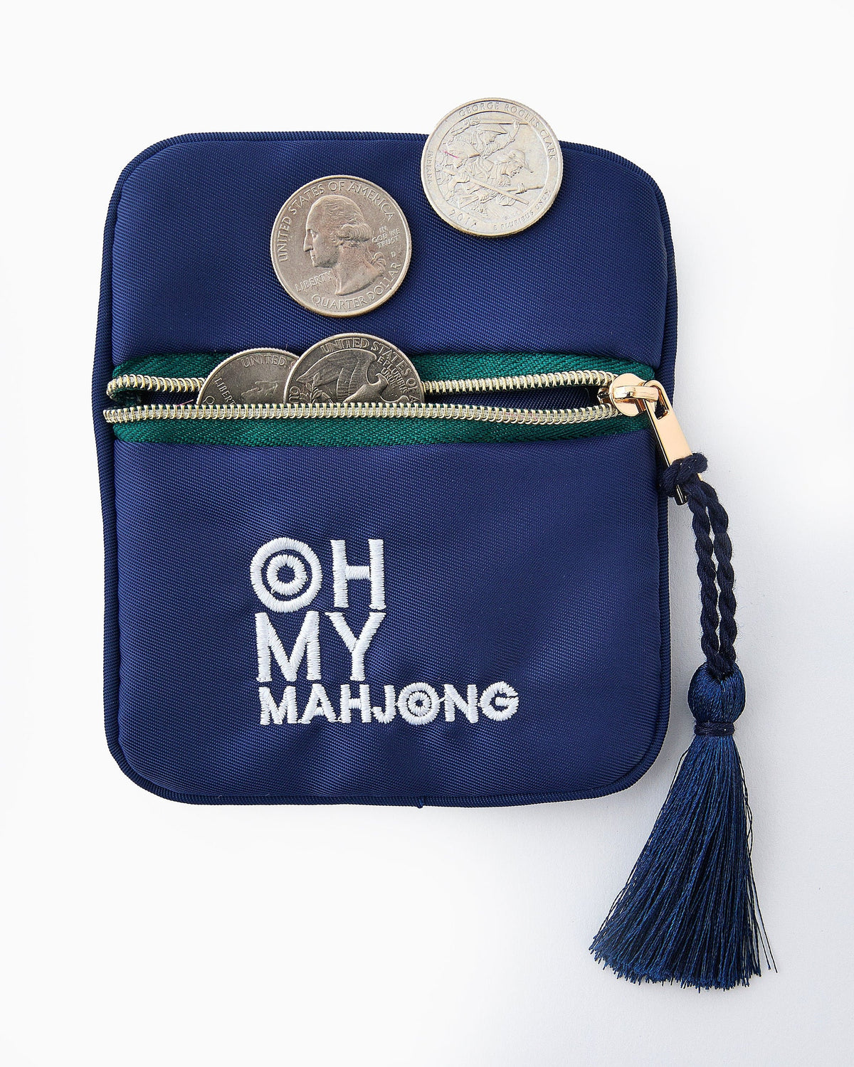BLUE COIN AND DICE BAG