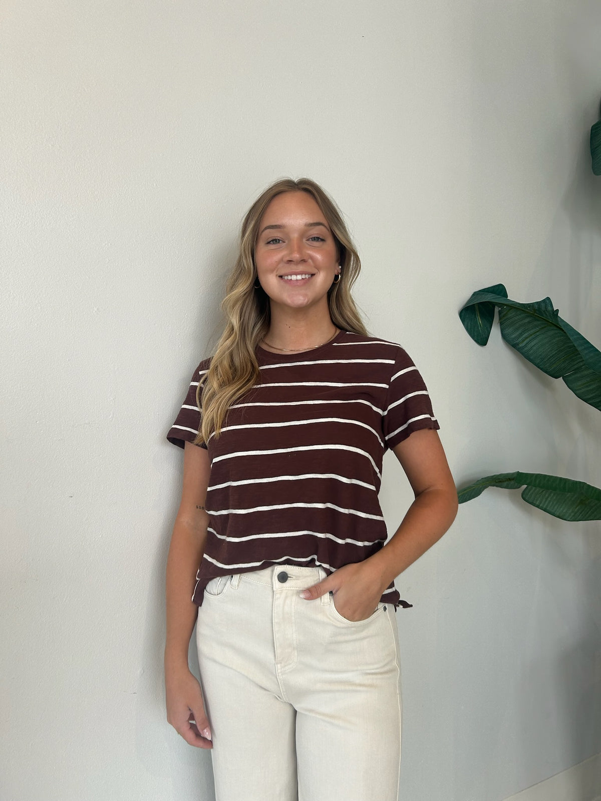 FOUNDATION STRIPE TEE SANDALWOOD