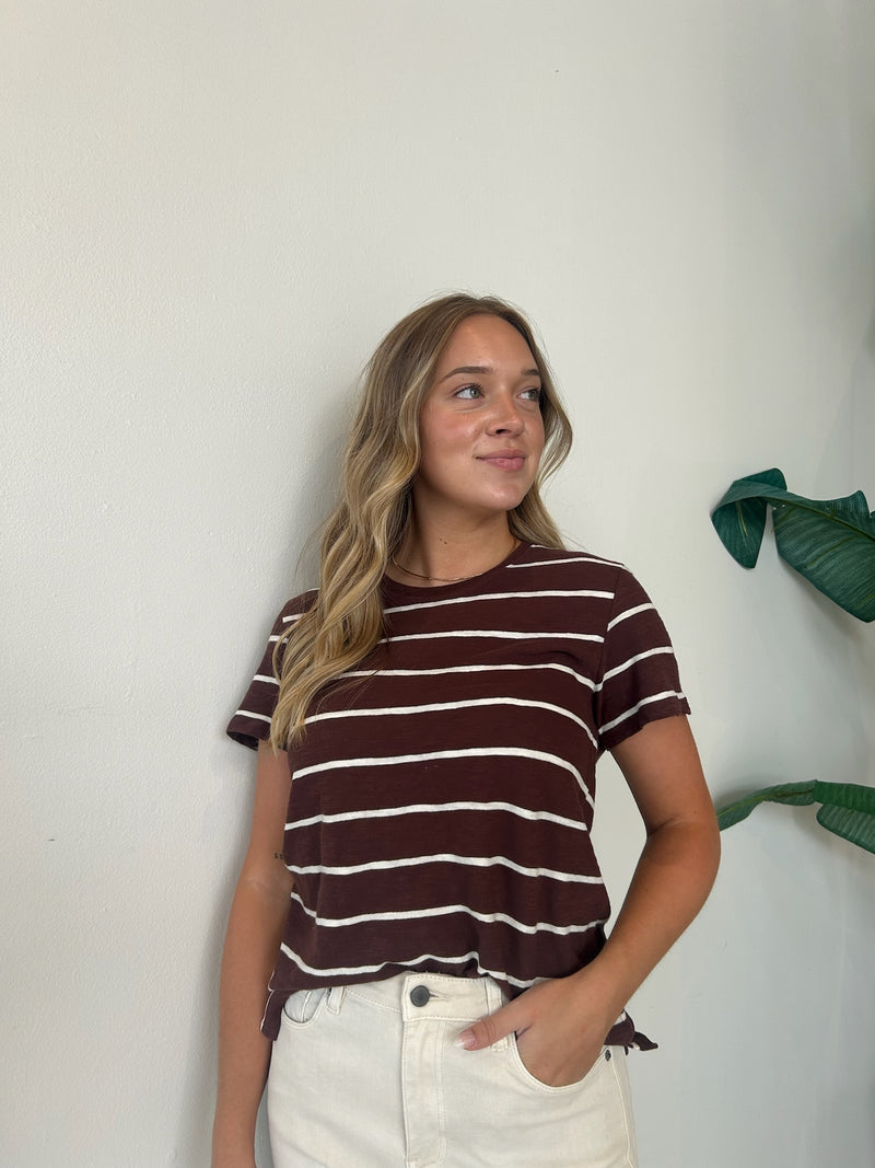 FOUNDATION STRIPE TEE SANDALWOOD