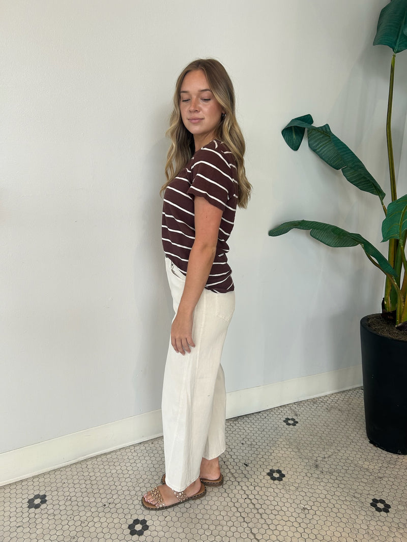 FOUNDATION STRIPE TEE SANDALWOOD