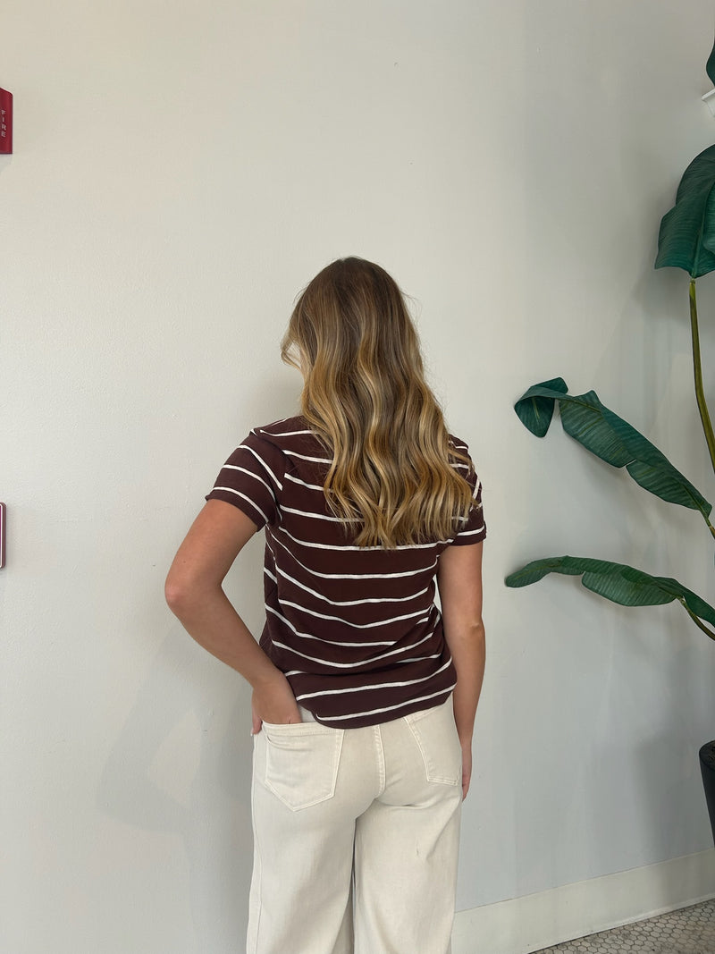 FOUNDATION STRIPE TEE SANDALWOOD