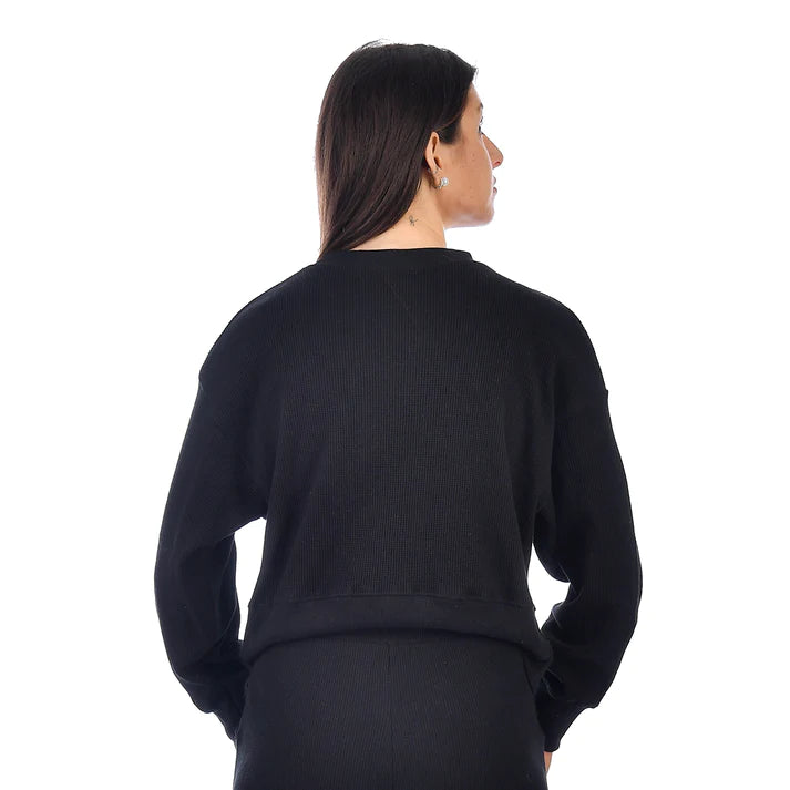 KAI WAFFLE PULLOVER BLACK