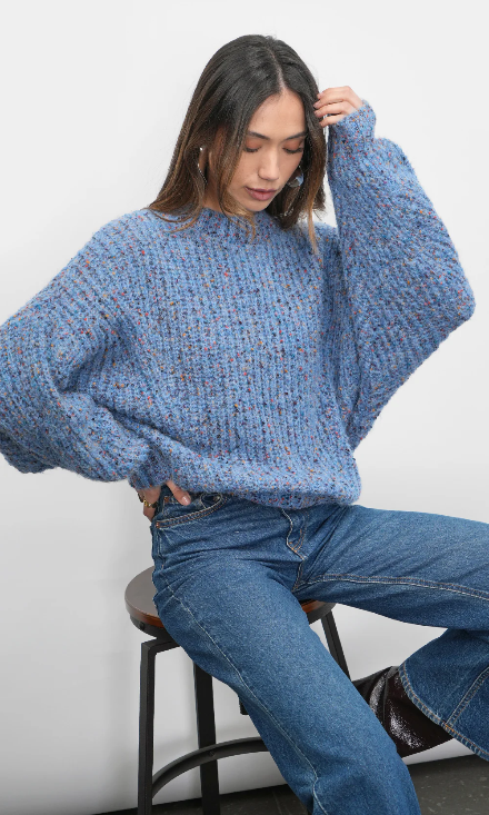 JASPER SLOUHY SPECKLED SWEATER RETRO BLUE