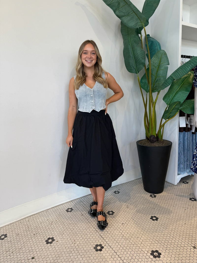 BLURRA BALLOON SKIRT BLACK