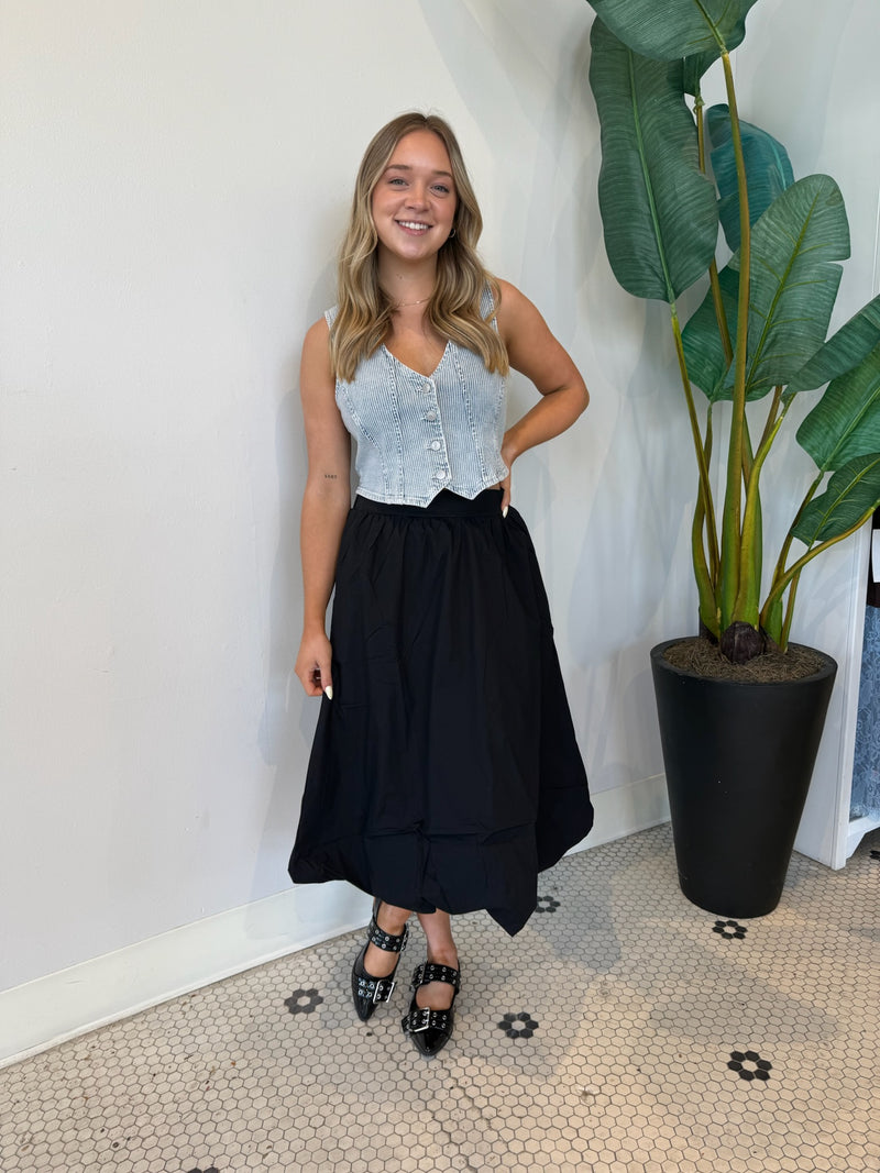 BLURRA BALLOON SKIRT BLACK