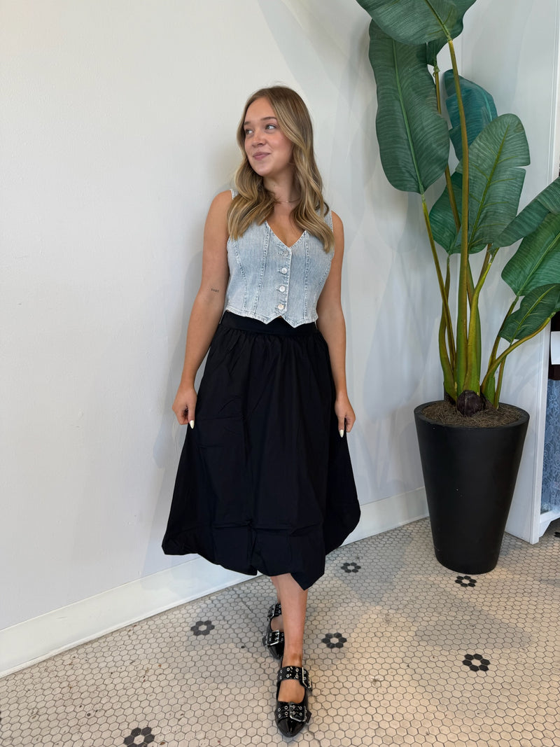 BLURRA BALLOON SKIRT BLACK