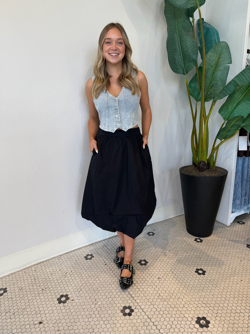 BLURRA BALLOON SKIRT BLACK