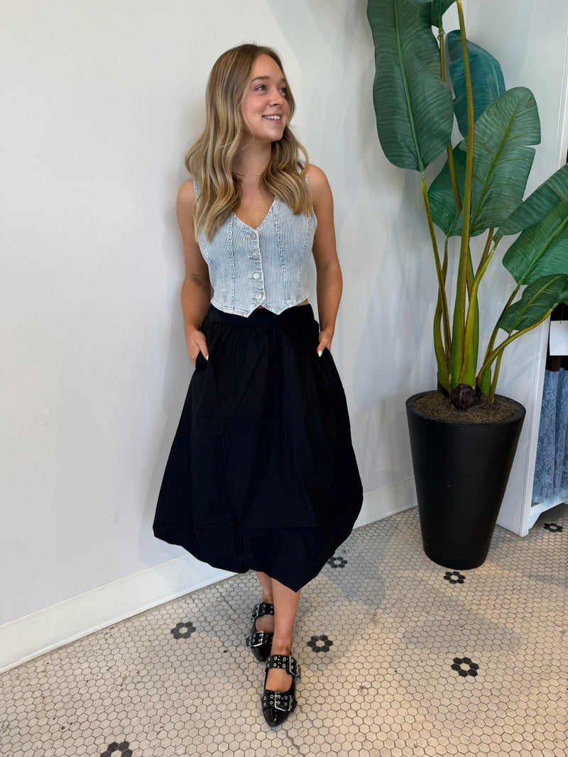 BLURRA BALLOON SKIRT BLACK