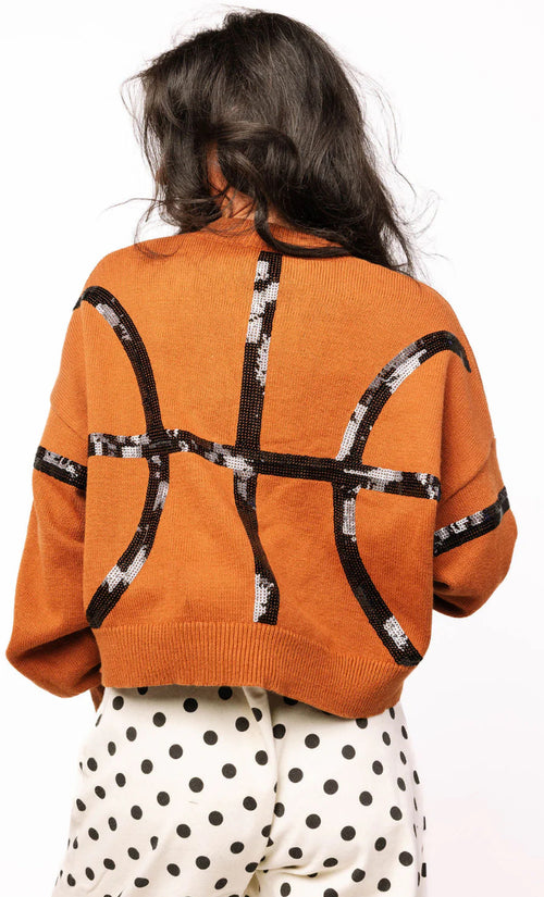 ORANGE & BLACK BASKETBALL SWEATER