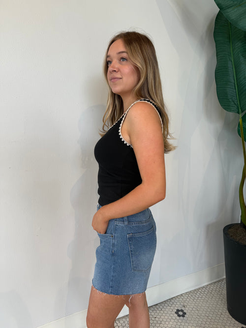 JAIDYNN RIB TANK BLK