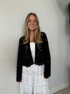LUCINDA LONG SLEEVE CREW NECK CARDIGAN BLK