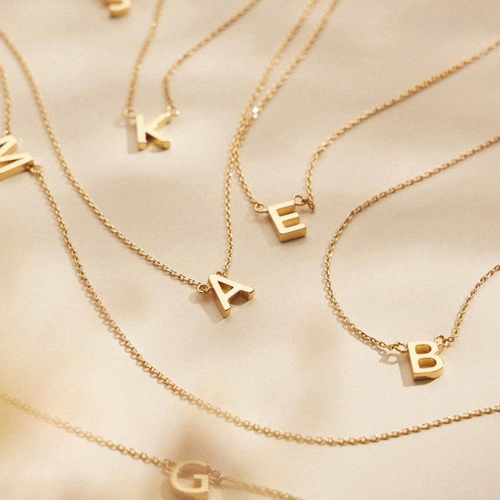 INITIAL NECKLACE 16" GOLD
