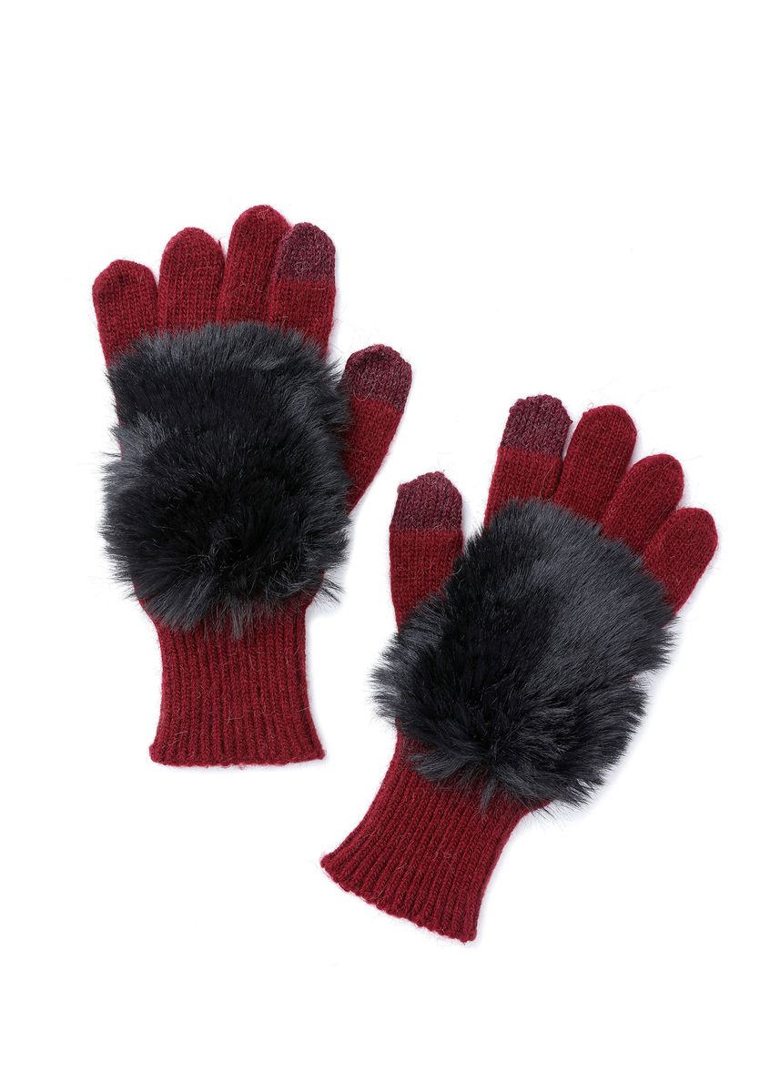 FLUFF TOUCH GLOVES IN WINE