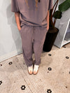 JAN SOFT KNIT BARREL PANT FOG
