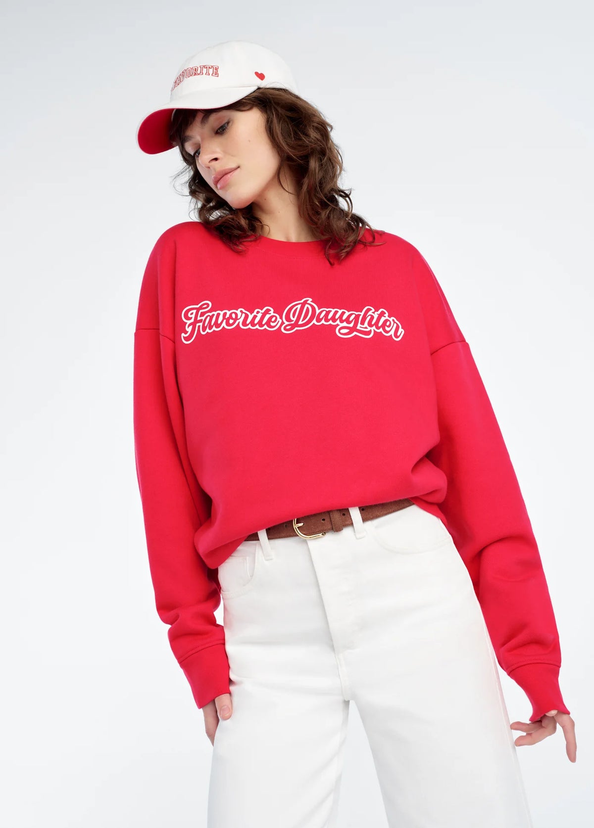 THE VARSITY SWEATSHIRT ROUGE RED & WHITE