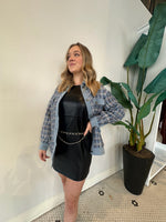 BAILEY MIXED MEDIA TWEED/DENIM JACKET BLUE