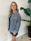 BAILEY MIXED MEDIA TWEED/DENIM JACKET BLUE
