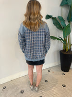 BAILEY MIXED MEDIA TWEED/DENIM JACKET BLUE