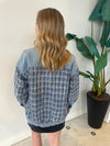BAILEY MIXED MEDIA TWEED/DENIM JACKET BLUE