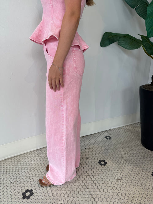 ROZ RELAXED WIDE LEG JEAN PINK