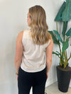 MELINA SURPLICE SATIN TOP STONE