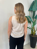 MELINA SURPLICE SATIN TOP STONE