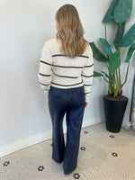 GILDA PANT NAVY FAUX LEATHER