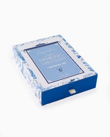 Amazon Blue Instructional Mahjong Tablecloth