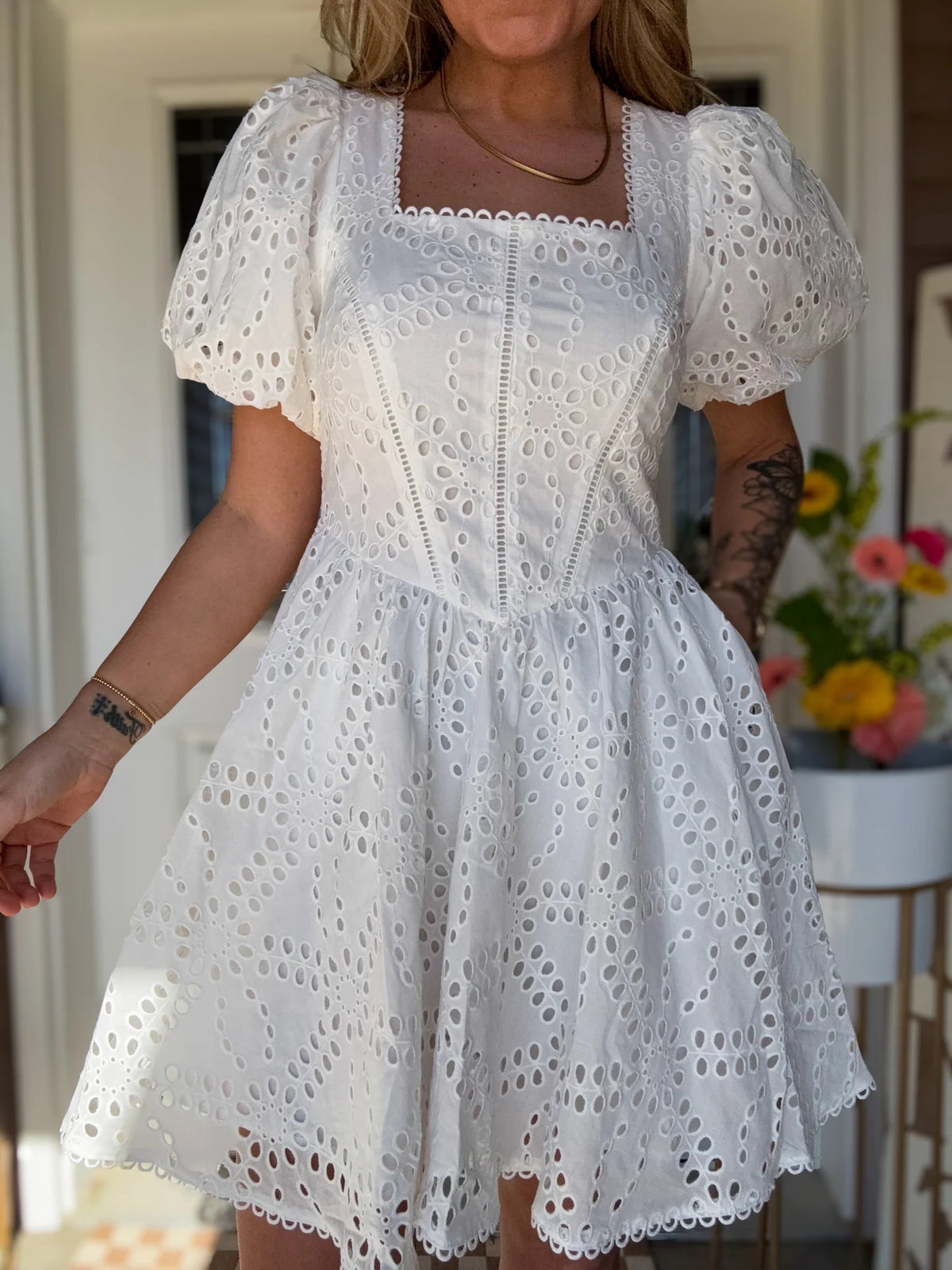 BRIANA DRESS NTRL-ANTIQUE