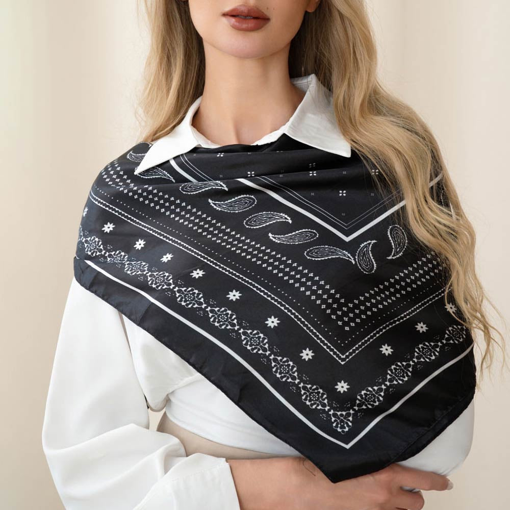 BLACK PAISLEY SCARF