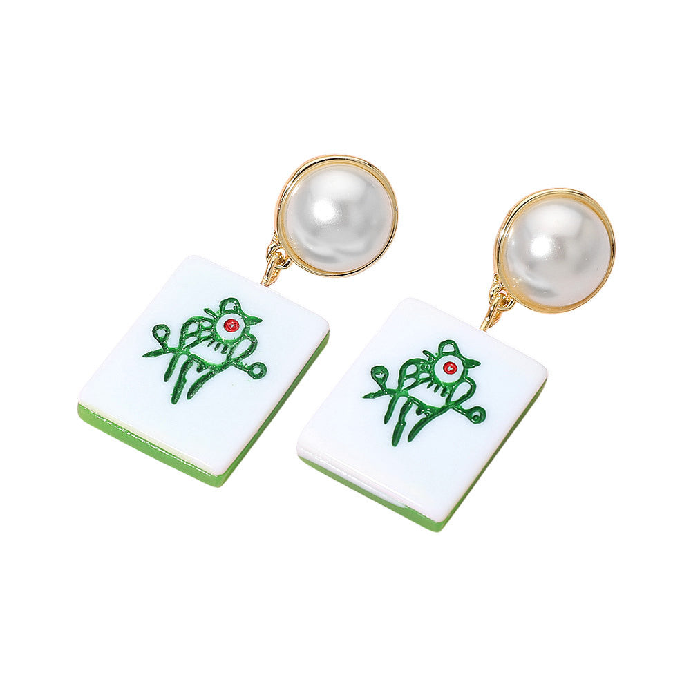 MAHJONG BAM EARRING