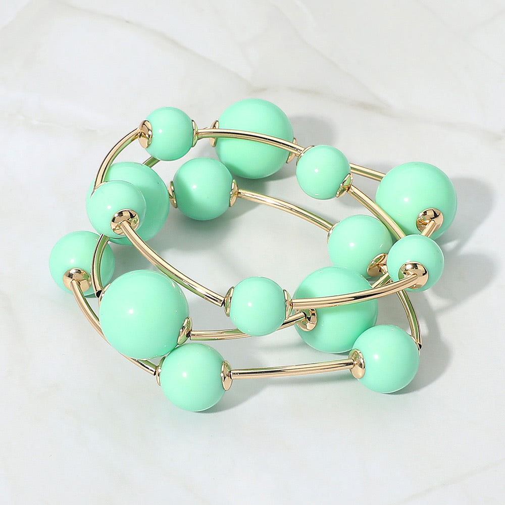 MINT STACKED BRACELETS
