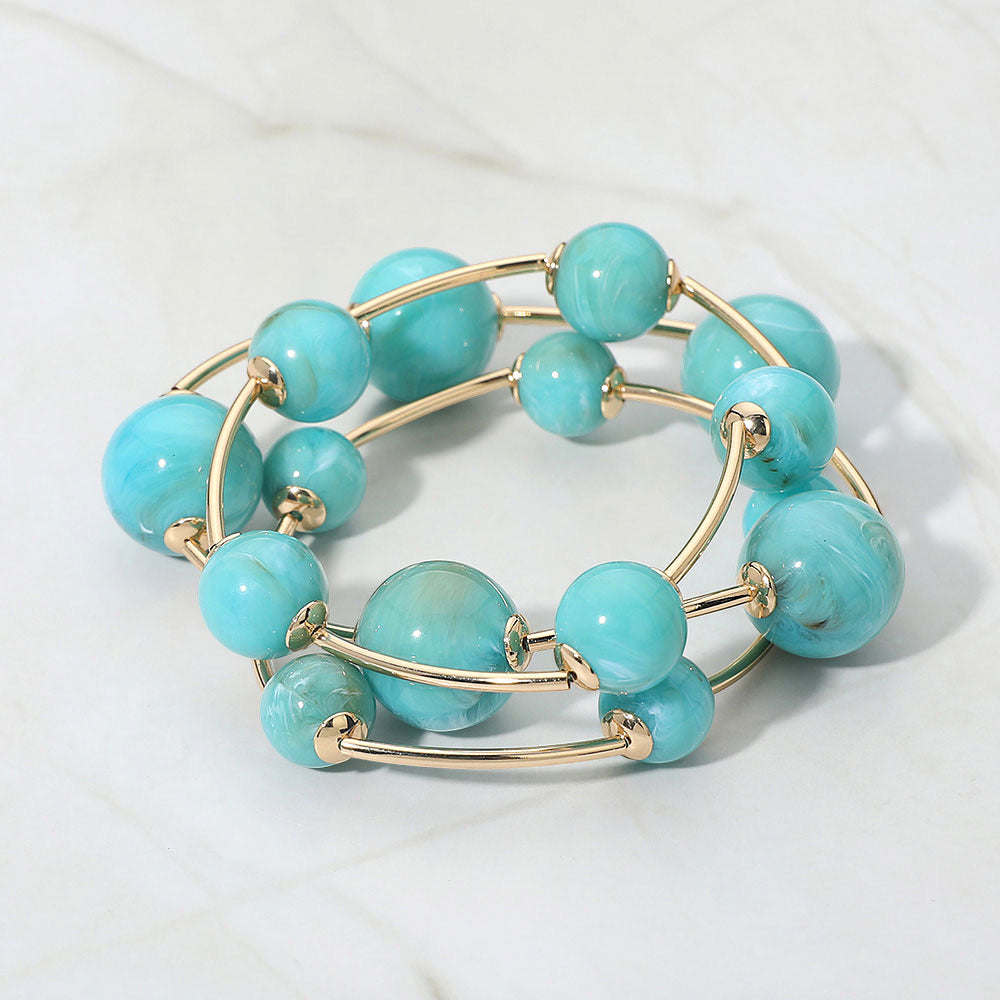 TURQUOISE STACKED BRACELETS