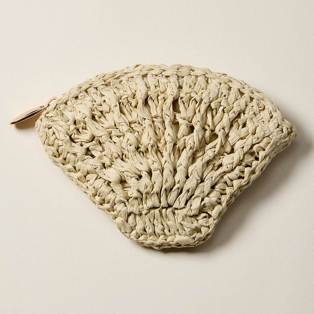 WICKER SHELL POUCH