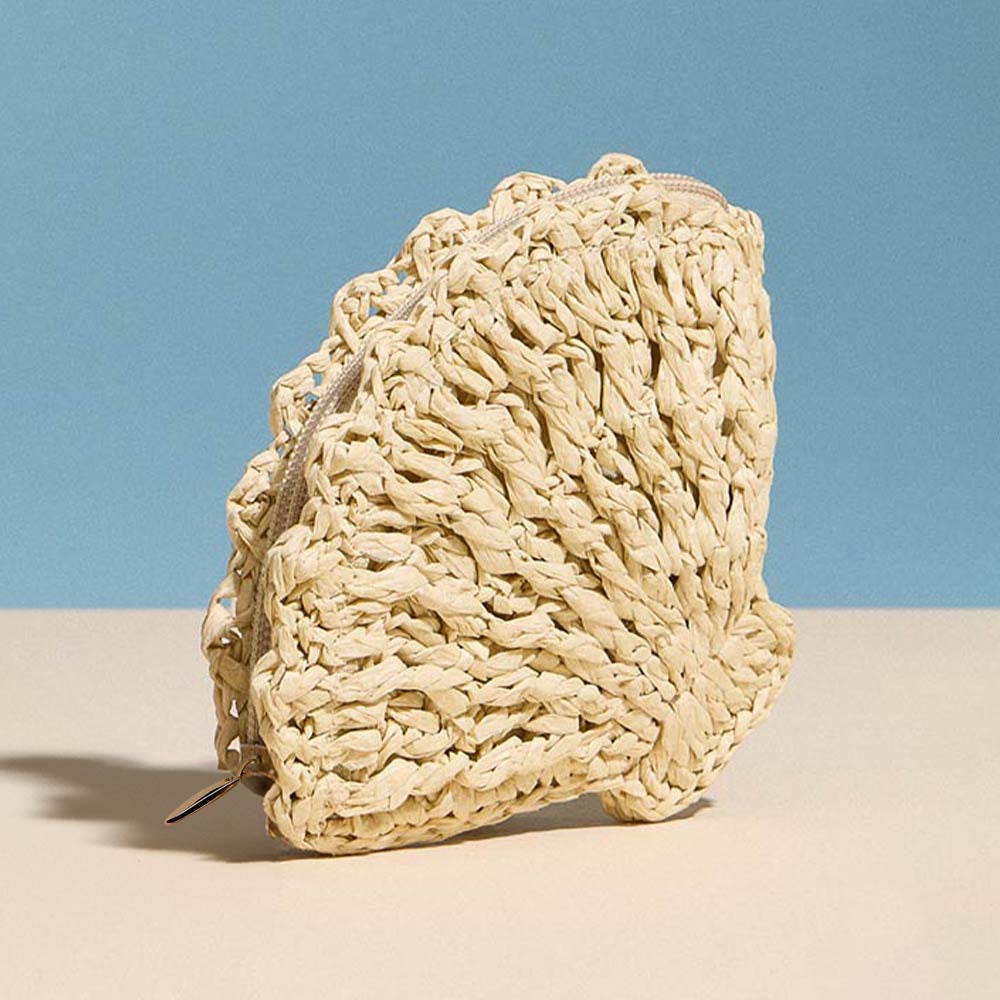 WICKER SHELL POUCH
