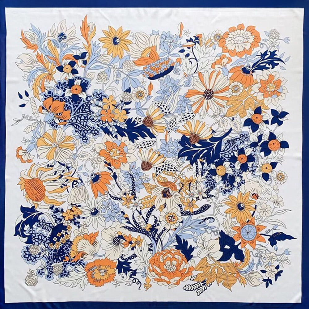 NAVY FLORAL SCARF