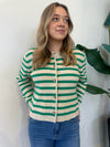 STRIPED CARDIGAN GREEN