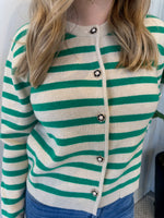 STRIPED CARDIGAN GREEN