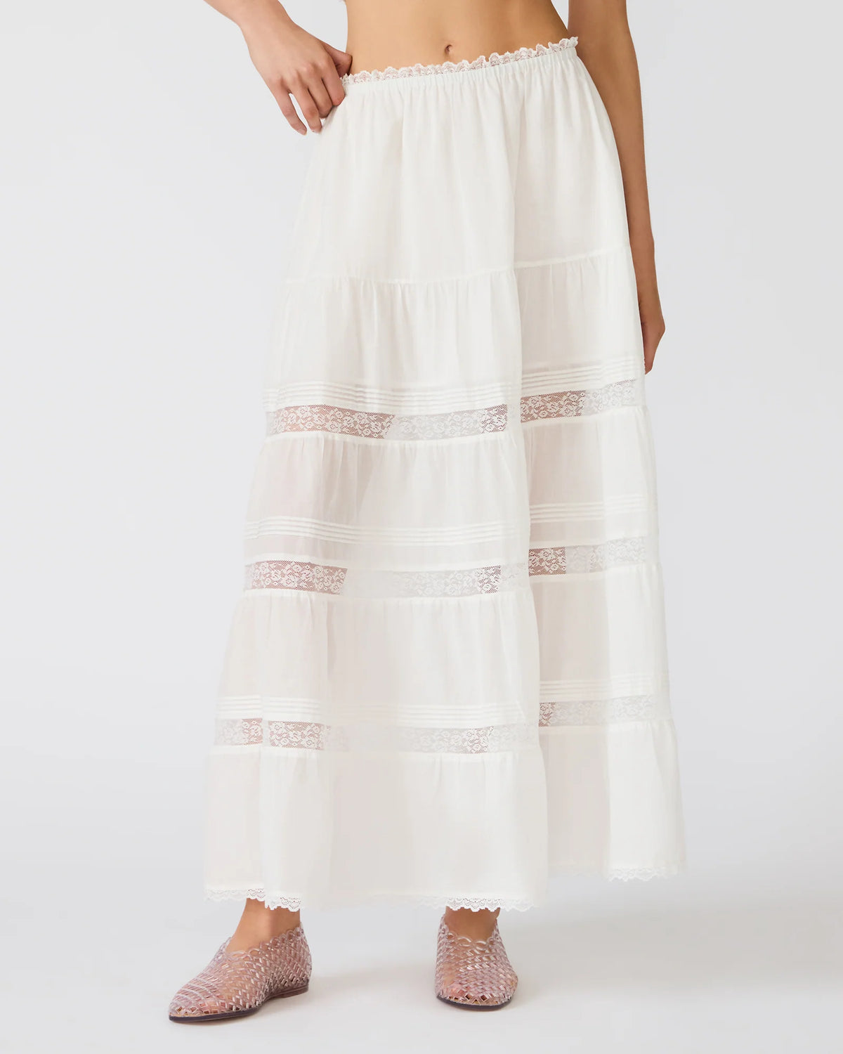 ELISSE MAXI SKIRT ANTIQUE WHITE