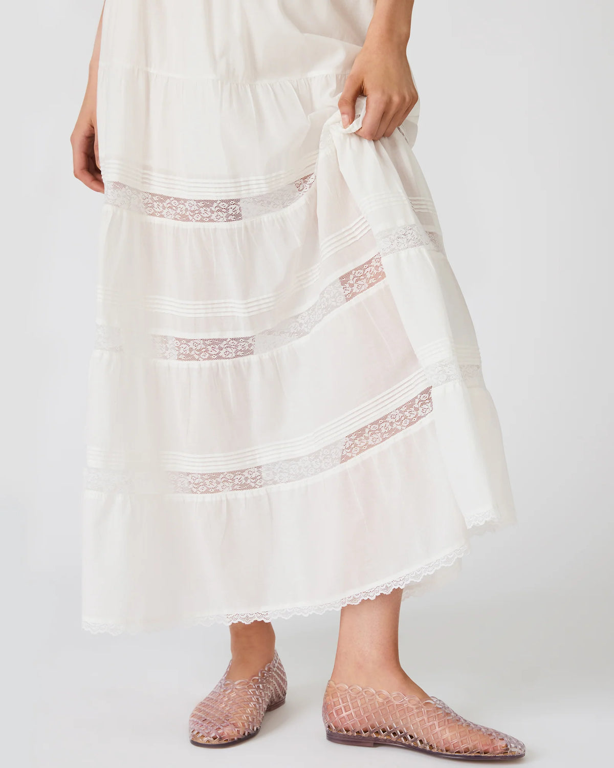 ELISSE MAXI SKIRT ANTIQUE WHITE