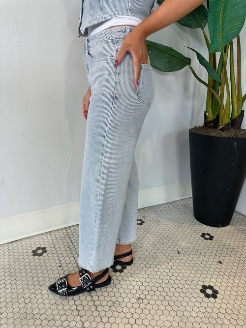 SAMMI 5 PKT BARREL PANT BLUE