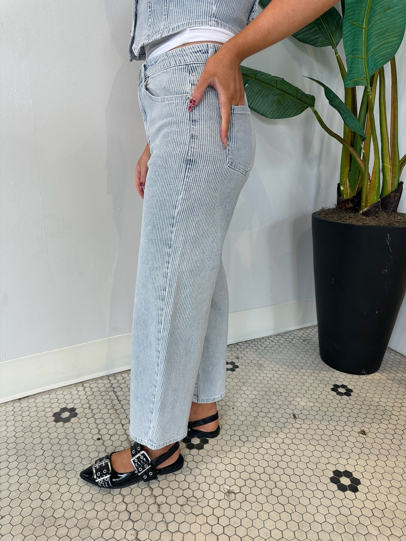 SAMMI 5 PKT BARREL PANT BLUE
