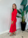 BIAS MIDI SKIRT RED