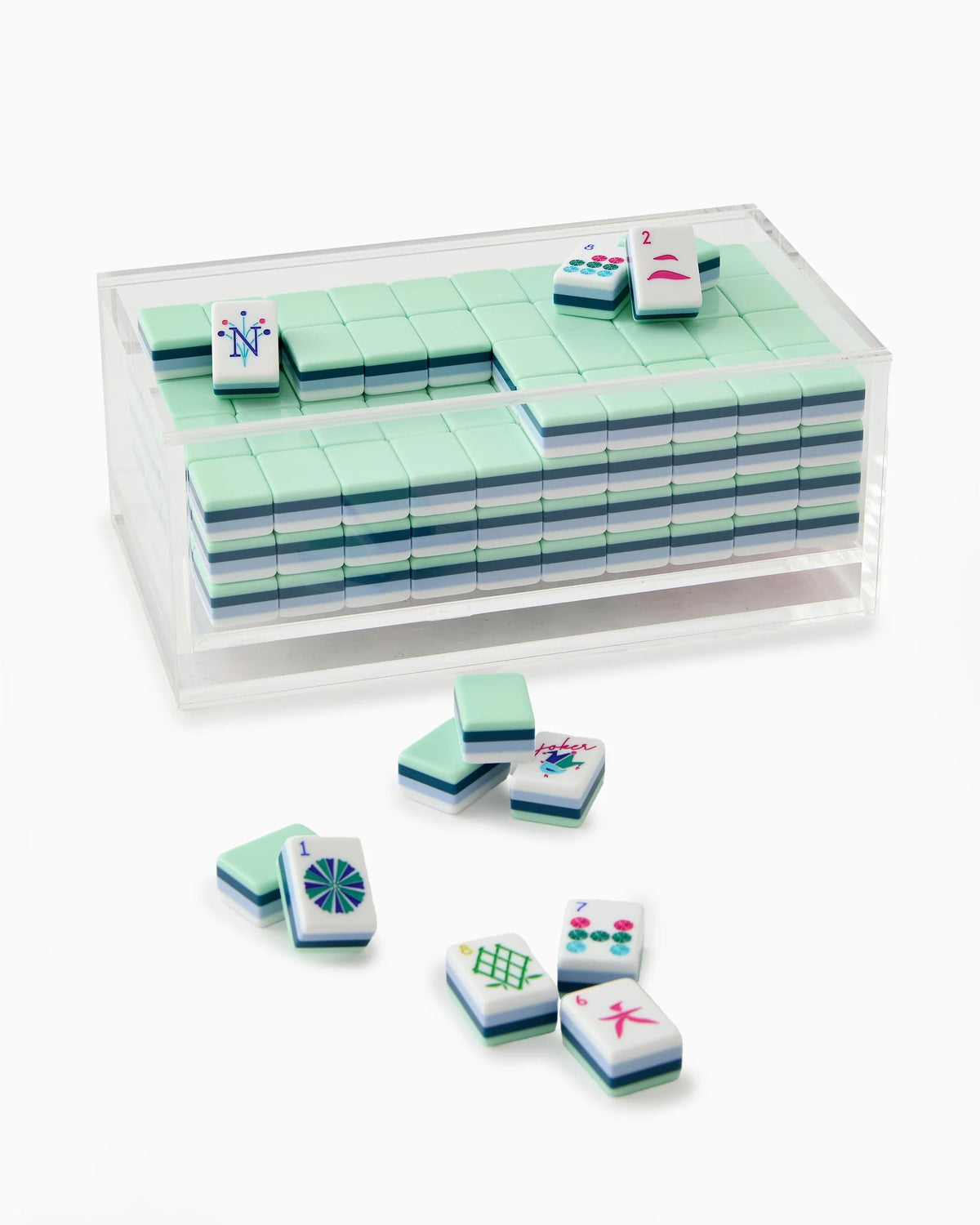 Mahjong Acrylic Box Clear Lid