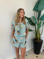 GREEN & WHITE MIMOSA APEROL POOF SLEEVE