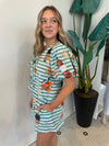 GREEN & WHITE STRIPE MIMOSA APEROL SHORTS
